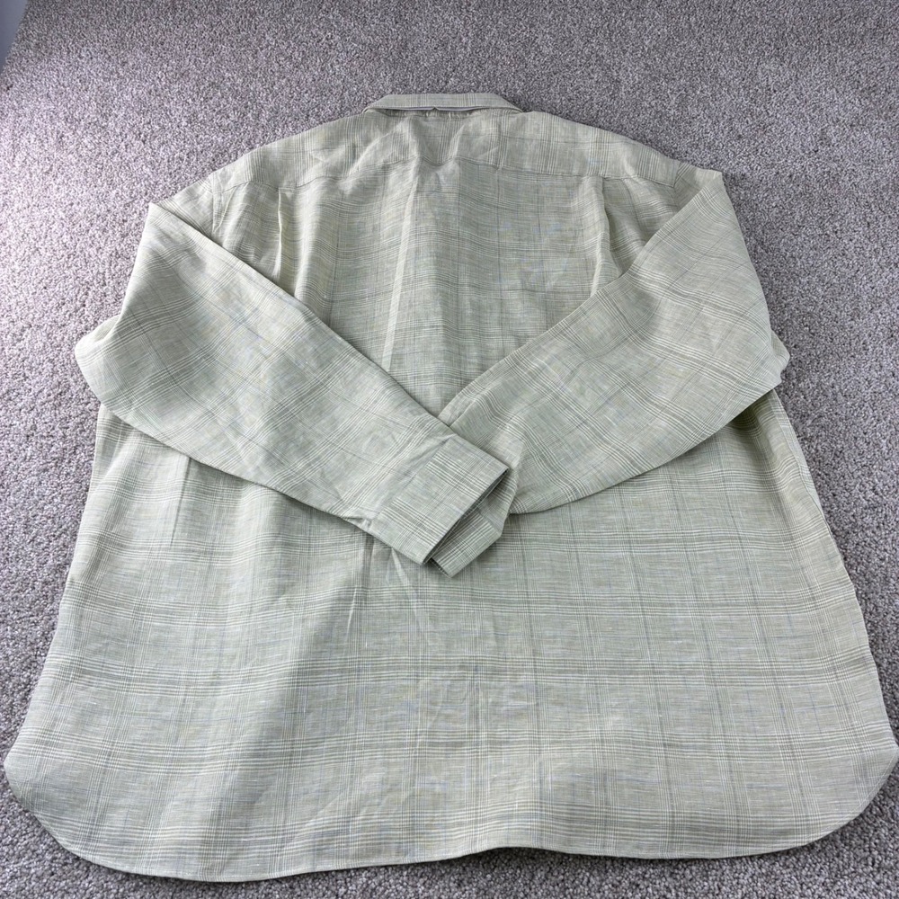 NWT Jos A Bank Reserve Mens XL Linen Plaid Button Up Dress Shirt Traditional Fit - Picture 5 of 11